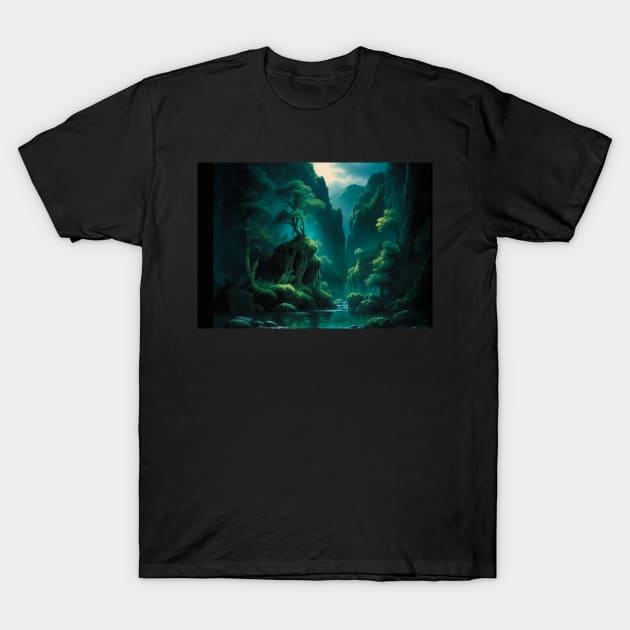 Tree on a Tree by a River T-Shirt by CursedContent